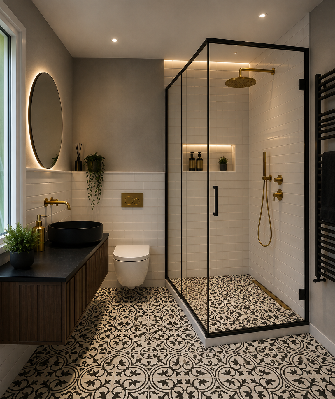 Modernes Badezimmer mit Dusche