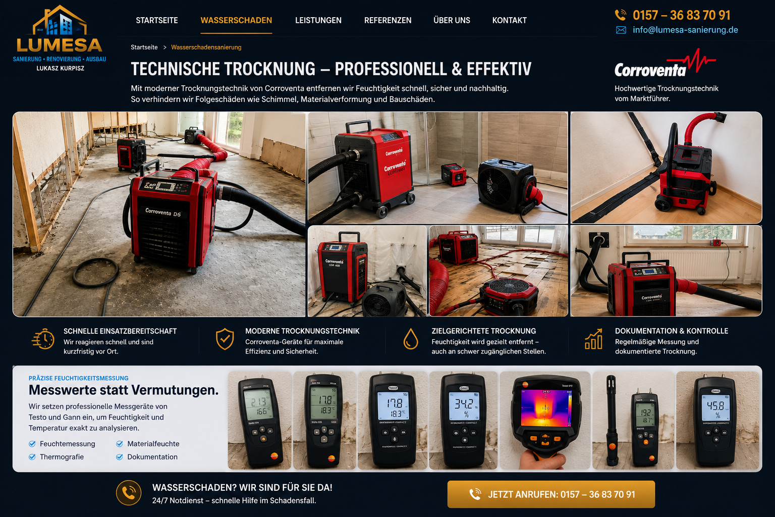 Corroventa Trocknungstechnik und Feuchtigkeitsmessung